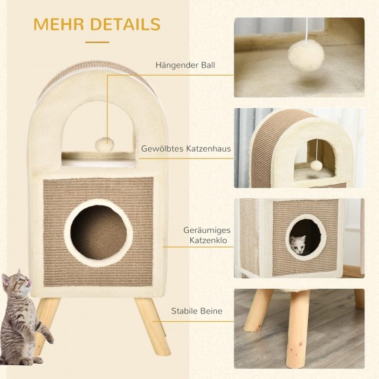 PawHut Cat Cave Cat Scratching Post with Scratching Board Play Balls Cat Bed Scratching Mat Multi-Tier Chipboard Plush Sisal Coffee 40 x 34 x 91 cm PawHut Cat Cave Cat Scratching Post with Scratching Board Play Balls Cat Bed Scratching Mat Multi-Tier Chipboard Plush Sisal Coffee 40 x 34 x 91 cm