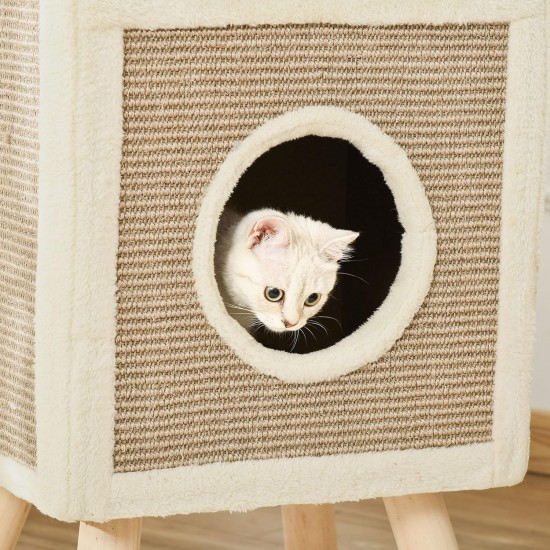 PawHut Cat Cave Cat Scratching Post with Scratching Board Play Balls Cat Bed Scratching Mat Multi-Tier Chipboard Plush Sisal Coffee 40 x 34 x 91 cm PawHut Cat Cave Cat Scratching Post with Scratching Board Play Balls Cat Bed Scratching Mat Multi-Tier Chipboard Plush Sisal Coffee 40 x 34 x 91 cm