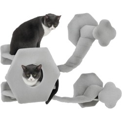 PawHut Cat Climbing Wall, Cat Lounger with Steps, Cat Cave, Jumping Tower, Toy Ball, Cat Platform for Cats up to 5 kg, Light Grey PawHut Cat Climbing Wall, Cat Lounger with Steps, Cat Cave, Jumping Tower, Toy Ball, Cat Platform for Cats up to 5 kg, Light Grey