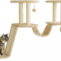 PawHut Cat Climbing Wall Set, 3-Piece Cat Furniture with Scratching Post, Perches, Ladder, Steps, Scratching Board, for Cats up to 5 kg, Sisal, Beige PawHut Cat Climbing Wall Set, 3-Piece Cat Furniture with Scratching Post, Perches, Ladder, Steps, Scratching Board, for Cats up to 5 kg, Sisal, Beige