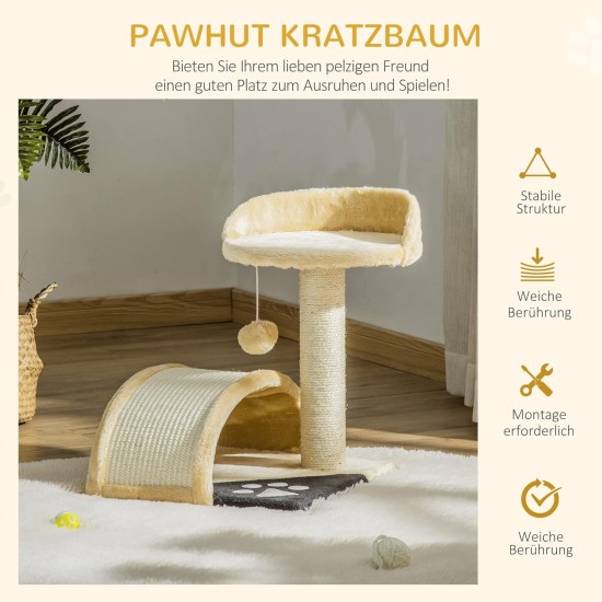 PawHut Scratching Post, 81 cm Scratching Post, Sisal Cat Scratching Post with Play Ball, Scratching Post for Cats, Scratching Furniture for Cats up to 5 kg, Indoor, Grey, Cream PawHut Scratching Post, 81 cm Scratching Post, Sisal Cat Scratching Post with Play Ball, Scratching Post for Cats, Scratching Furniture for Cats up to 5 kg, Indoor, Grey, Cream