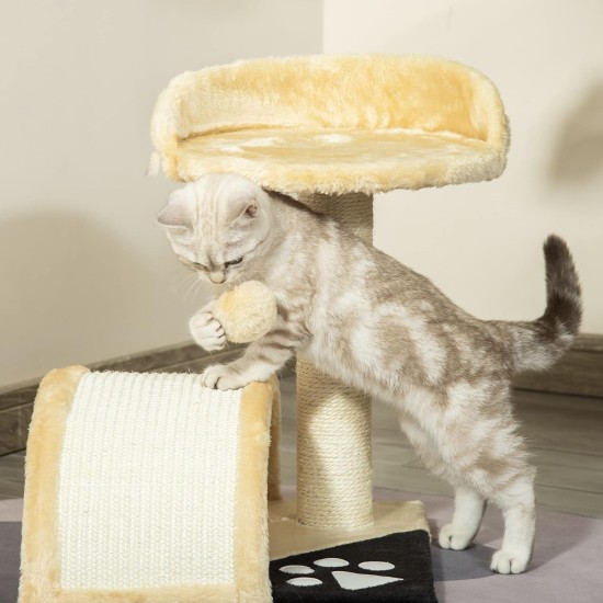 PawHut Scratching Post, 81 cm Scratching Post, Sisal Cat Scratching Post with Play Ball, Scratching Post for Cats, Scratching Furniture for Cats up to 5 kg, Indoor, Grey, Cream PawHut Scratching Post, 81 cm Scratching Post, Sisal Cat Scratching Post with Play Ball, Scratching Post for Cats, Scratching Furniture for Cats up to 5 kg, Indoor, Grey, Cream