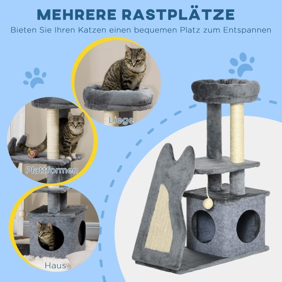 PawHut Scratching Post, 81 cm Scratching Post, Sisal Cat Scratching Post with Play Ball, Scratching Post for Cats, Scratching Furniture for Cats up to 5 kg, Indoor, Grey, Cream PawHut Scratching Post, 81 cm Scratching Post, Sisal Cat Scratching Post with Play Ball, Scratching Post for Cats, Scratching Furniture for Cats up to 5 kg, Indoor, Grey, Cream