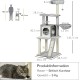 PawHut Scratching Post, 81 cm Scratching Post, Sisal Cat Scratching Post with Play Ball, Scratching Post for Cats, Scratching Furniture for Cats up to 5 kg, Indoor, Grey, Cream