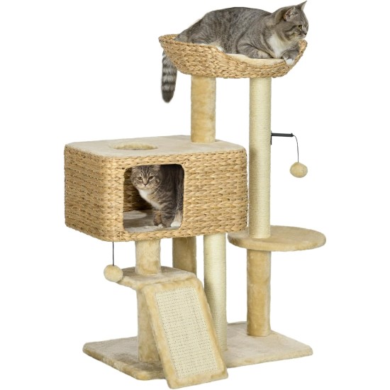 PawHut Scratching Post, 81 cm Scratching Post, Sisal Cat Scratching Post with Play Ball, Scratching Post for Cats, Scratching Furniture for Cats up to 5 kg, Indoor, Grey, Cream PawHut Scratching Post, 81 cm Scratching Post, Sisal Cat Scratching Post with Play Ball, Scratching Post for Cats, Scratching Furniture for Cats up to 5 kg, Indoor, Grey, Cream
