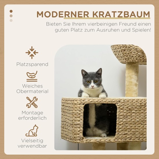 PawHut Scratching Post, 81 cm Scratching Post, Sisal Cat Scratching Post with Play Ball, Scratching Post for Cats, Scratching Furniture for Cats up to 5 kg, Indoor, Grey, Cream PawHut Scratching Post, 81 cm Scratching Post, Sisal Cat Scratching Post with Play Ball, Scratching Post for Cats, Scratching Furniture for Cats up to 5 kg, Indoor, Grey, Cream