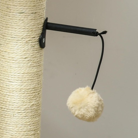 PawHut Scratching Post, 81 cm Scratching Post, Sisal Cat Scratching Post with Play Ball, Scratching Post for Cats, Scratching Furniture for Cats up to 5 kg, Indoor, Grey, Cream PawHut Scratching Post, 81 cm Scratching Post, Sisal Cat Scratching Post with Play Ball, Scratching Post for Cats, Scratching Furniture for Cats up to 5 kg, Indoor, Grey, Cream
