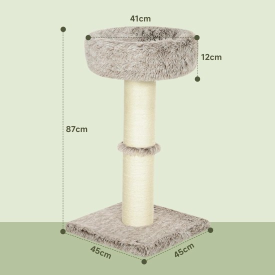 PawHut Scratching Post, 81 cm Scratching Post, Sisal Cat Scratching Post with Play Ball, Scratching Post for Cats, Scratching Furniture for Cats up to 5 kg, Indoor, Grey, Cream PawHut Scratching Post, 81 cm Scratching Post, Sisal Cat Scratching Post with Play Ball, Scratching Post for Cats, Scratching Furniture for Cats up to 5 kg, Indoor, Grey, Cream