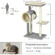 PawHut Scratching Post, 81 cm Scratching Post, Sisal Cat Scratching Post with Play Ball, Scratching Post for Cats, Scratching Furniture for Cats up to 5 kg, Indoor, Grey, Cream