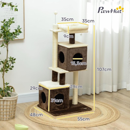 PawHut Scratching Post, 81 cm Scratching Post, Sisal Cat Scratching Post with Play Ball, Scratching Post for Cats, Scratching Furniture for Cats up to 5 kg, Indoor, Grey, Cream PawHut Scratching Post, 81 cm Scratching Post, Sisal Cat Scratching Post with Play Ball, Scratching Post for Cats, Scratching Furniture for Cats up to 5 kg, Indoor, Grey, Cream