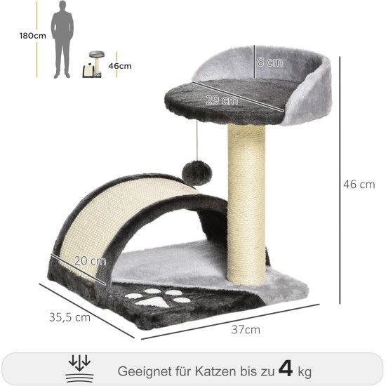 PawHut Scratching Post, 81 cm Scratching Post, Sisal Cat Scratching Post with Play Ball, Scratching Post for Cats, Scratching Furniture for Cats up to 5 kg, Indoor, Grey, Cream PawHut Scratching Post, 81 cm Scratching Post, Sisal Cat Scratching Post with Play Ball, Scratching Post for Cats, Scratching Furniture for Cats up to 5 kg, Indoor, Grey, Cream