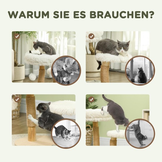 PawHut Scratching Post, 81 cm Scratching Post, Sisal Cat Scratching Post with Play Ball, Scratching Post for Cats, Scratching Furniture for Cats up to 5 kg, Indoor, Grey, Cream PawHut Scratching Post, 81 cm Scratching Post, Sisal Cat Scratching Post with Play Ball, Scratching Post for Cats, Scratching Furniture for Cats up to 5 kg, Indoor, Grey, Cream