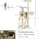 PawHut Scratching Post, 81 cm Scratching Post, Sisal Cat Scratching Post with Play Ball, Scratching Post for Cats, Scratching Furniture for Cats up to 5 kg, Indoor, Grey, Cream