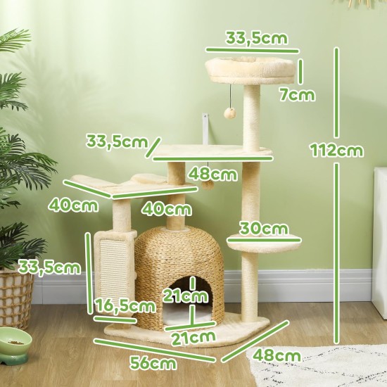 PawHut Scratching Post, 81 cm Scratching Post, Sisal Cat Scratching Post with Play Ball, Scratching Post for Cats, Scratching Furniture for Cats up to 5 kg, Indoor, Grey, Cream PawHut Scratching Post, 81 cm Scratching Post, Sisal Cat Scratching Post with Play Ball, Scratching Post for Cats, Scratching Furniture for Cats up to 5 kg, Indoor, Grey, Cream