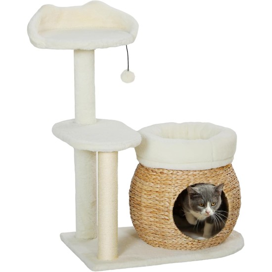 PawHut Scratching Post, 81 cm Scratching Post, Sisal Cat Scratching Post with Play Ball, Scratching Post for Cats, Scratching Furniture for Cats up to 5 kg, Indoor, Grey, Cream PawHut Scratching Post, 81 cm Scratching Post, Sisal Cat Scratching Post with Play Ball, Scratching Post for Cats, Scratching Furniture for Cats up to 5 kg, Indoor, Grey, Cream