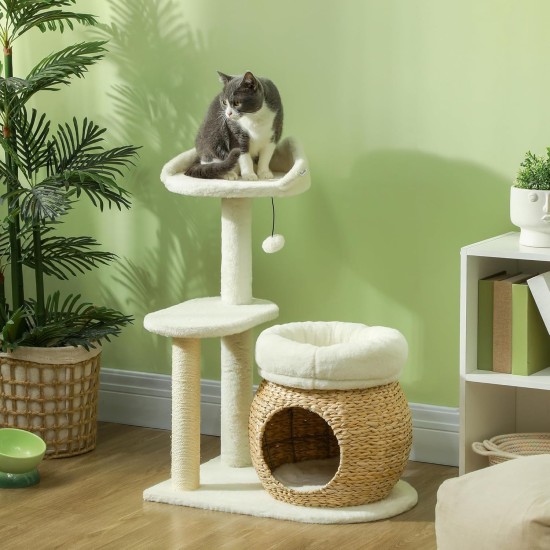 PawHut Scratching Post, 81 cm Scratching Post, Sisal Cat Scratching Post with Play Ball, Scratching Post for Cats, Scratching Furniture for Cats up to 5 kg, Indoor, Grey, Cream PawHut Scratching Post, 81 cm Scratching Post, Sisal Cat Scratching Post with Play Ball, Scratching Post for Cats, Scratching Furniture for Cats up to 5 kg, Indoor, Grey, Cream