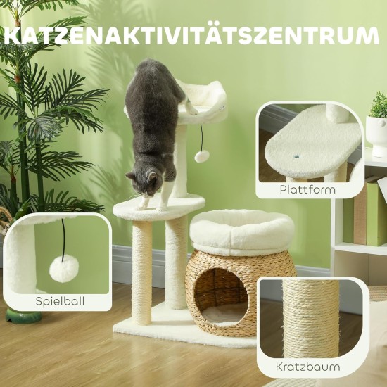 PawHut Scratching Post, 81 cm Scratching Post, Sisal Cat Scratching Post with Play Ball, Scratching Post for Cats, Scratching Furniture for Cats up to 5 kg, Indoor, Grey, Cream PawHut Scratching Post, 81 cm Scratching Post, Sisal Cat Scratching Post with Play Ball, Scratching Post for Cats, Scratching Furniture for Cats up to 5 kg, Indoor, Grey, Cream
