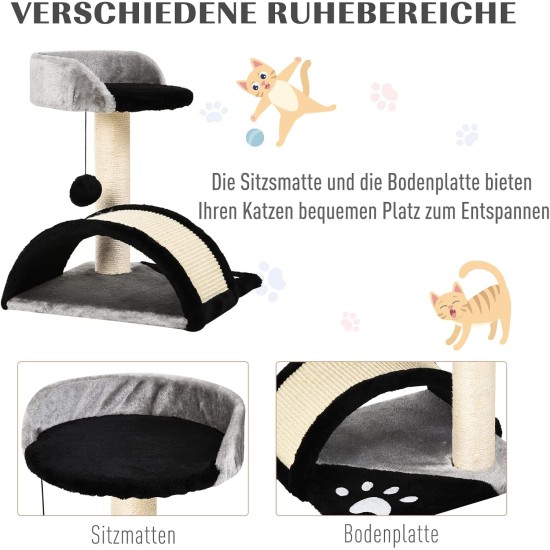 PawHut Scratching Post, 81 cm Scratching Post, Sisal Cat Scratching Post with Play Ball, Scratching Post for Cats, Scratching Furniture for Cats up to 5 kg, Indoor, Grey, Cream PawHut Scratching Post, 81 cm Scratching Post, Sisal Cat Scratching Post with Play Ball, Scratching Post for Cats, Scratching Furniture for Cats up to 5 kg, Indoor, Grey, Cream