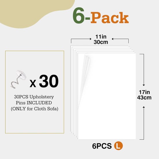 Pawaboo Cat Scratch Protector, 6 Pack Double-Sided Scratching Pads for Cats with Self-Adhesive Cat Scratch Protection Film with 30 Pads Nails Cat Claws Guards Pads for Sofa Furniture Door Scratch Pawaboo Cat Scratch Protector, 6 Pack Double-Sided Scratching Pads for Cats with Self-Adhesive Cat Scratch Protection Film with 30 Pads Nails Cat Claws Guards Pads for Sofa Furniture Door Scratch