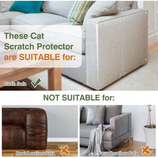 Pawaboo Cat Scratch Protector, 6 Pack Double-Sided Scratching Pads for Cats with Self-Adhesive Cat Scratch Protection Film with 30 Pads Nails Cat Claws Guards Pads for Sofa Furniture Door Scratch Pawaboo Cat Scratch Protector, 6 Pack Double-Sided Scratching Pads for Cats with Self-Adhesive Cat Scratch Protection Film with 30 Pads Nails Cat Claws Guards Pads for Sofa Furniture Door Scratch