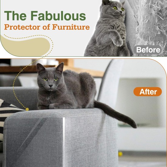 Pawaboo Cat Scratch Protector, 6 Pack Double-Sided Scratching Pads for Cats with Self-Adhesive Cat Scratch Protection Film with 30 Pads Nails Cat Claws Guards Pads for Sofa Furniture Door Scratch Pawaboo Cat Scratch Protector, 6 Pack Double-Sided Scratching Pads for Cats with Self-Adhesive Cat Scratch Protection Film with 30 Pads Nails Cat Claws Guards Pads for Sofa Furniture Door Scratch