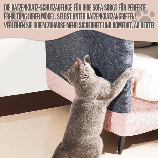 Pawtenda Self-Adhesive Scratching Mat, 40 x 200 cm, Cat Scratching Mat, Scratch Protection, Sofa Cat, Can Be Cut for Cat Trees, Floors, Walls, Furniture (Grey) Pawtenda Self-Adhesive Scratching Mat, 40 x 200 cm, Cat Scratching Mat, Scratch Protection, Sofa Cat, Can Be Cut for Cat Trees, Floors, Walls, Furniture (Grey)