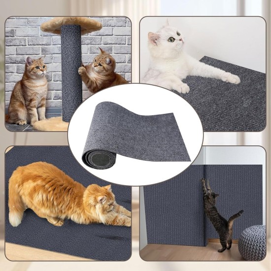 Pawtenda Self-Adhesive Scratching Mat, 40 x 200 cm, Cat Scratching Mat, Scratch Protection, Sofa Cat, Can Be Cut for Cat Trees, Floors, Walls, Furniture (Grey) Pawtenda Self-Adhesive Scratching Mat, 40 x 200 cm, Cat Scratching Mat, Scratch Protection, Sofa Cat, Can Be Cut for Cat Trees, Floors, Walls, Furniture (Grey)