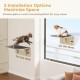 Pecute Cat Window Seats (42 x 30 x 6.5 cm), Cat Hammock Sisal with 2-in-1 Cat Scratching Post, Solid Wood Frame, Iron Holder and Powerful Suction Cup