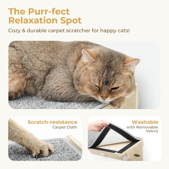 Pecute Cat Window Seats (42 x 30 x 6.5 cm), Cat Hammock Sisal with 2-in-1 Cat Scratching Post, Solid Wood Frame, Iron Holder and Powerful Suction Cup Pecute Cat Window Seats (42 x 30 x 6.5 cm), Cat Hammock Sisal with 2-in-1 Cat Scratching Post, Solid Wood Frame, Iron Holder and Powerful Suction Cup