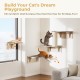 Pecute Cat Window Seats (42 x 30 x 6.5 cm), Cat Hammock Sisal with 2-in-1 Cat Scratching Post, Solid Wood Frame, Iron Holder and Powerful Suction Cup