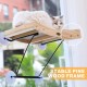 Pecute Cat Window Seats (42 x 30 x 6.5 cm), Cat Hammock Sisal with 2-in-1 Cat Scratching Post, Solid Wood Frame, Iron Holder and Powerful Suction Cup