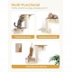 Pecute Cat Window Seats (42 x 30 x 6.5 cm), Cat Hammock Sisal with 2-in-1 Cat Scratching Post, Solid Wood Frame, Iron Holder and Powerful Suction Cup