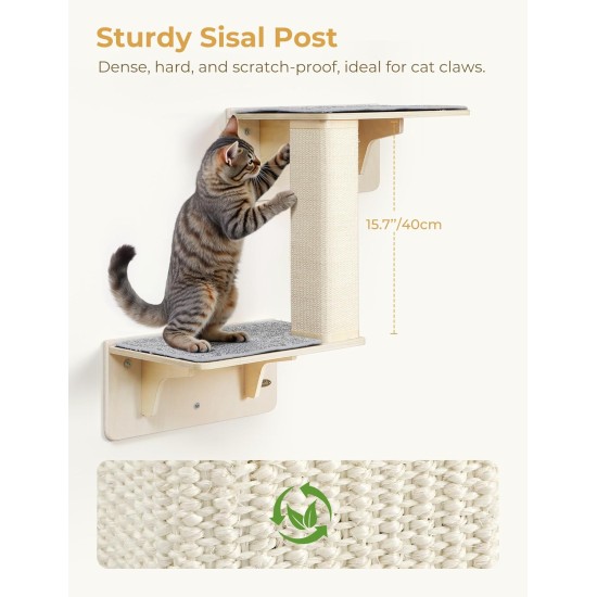 Pecute Cat Window Seats (42 x 30 x 6.5 cm), Cat Hammock Sisal with 2-in-1 Cat Scratching Post, Solid Wood Frame, Iron Holder and Powerful Suction Cup Pecute Cat Window Seats (42 x 30 x 6.5 cm), Cat Hammock Sisal with 2-in-1 Cat Scratching Post, Solid Wood Frame, Iron Holder and Powerful Suction Cup