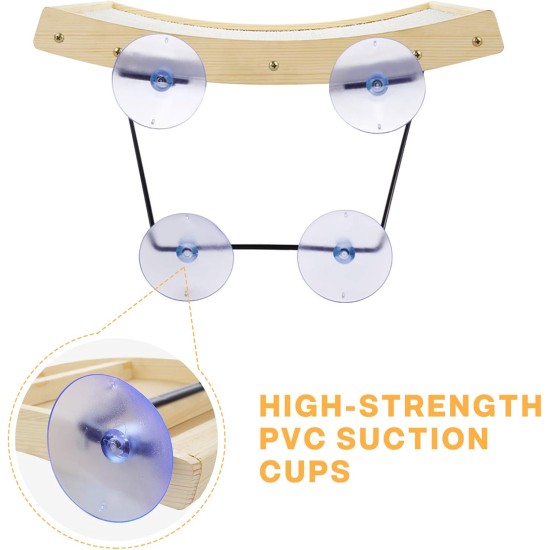 Pecute Cat Window Seats (42 x 30 x 6.5 cm), Cat Hammock Sisal with 2-in-1 Cat Scratching Post, Solid Wood Frame, Iron Holder and Powerful Suction Cup Pecute Cat Window Seats (42 x 30 x 6.5 cm), Cat Hammock Sisal with 2-in-1 Cat Scratching Post, Solid Wood Frame, Iron Holder and Powerful Suction Cup