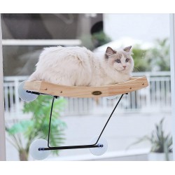 Pecute Cat Window Seats (42 x 30 x 6.5 cm), Cat Hammock Sisal with 2-in-1 Scratching Post, Solid Wood Frame, Iron Holder and Powerful Suction Cup Pecute Cat Window Seats (42 x 30 x 6.5 cm), Cat Hammock Sisal with 2-in-1 Scratching Post, Solid Wood Frame, Iron Holder and Powerful Suction Cup