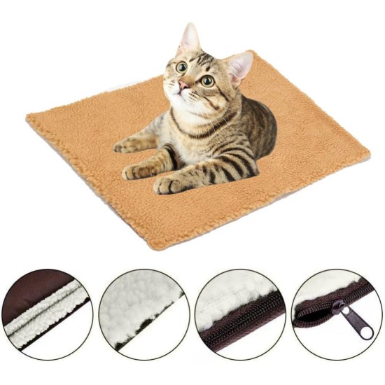 Pet Heating Pad, Self-Heating Blanket for Cats and Dogs, Heat Blanket Cat, Self-Warming Winter Warmth Dog Mat, Washable Puppy Thermal Blanket, Pets Warming Mat, 60 cm x 45 cm, Khaki Colour Pet Heating Pad, Self-Heating Blanket for Cats and Dogs, Heat Blanket Cat, Self-Warming Winter Warmth Dog Mat, Washable Puppy Thermal Blanket, Pets Warming Mat, 60 cm x 45 cm, Khaki Colour