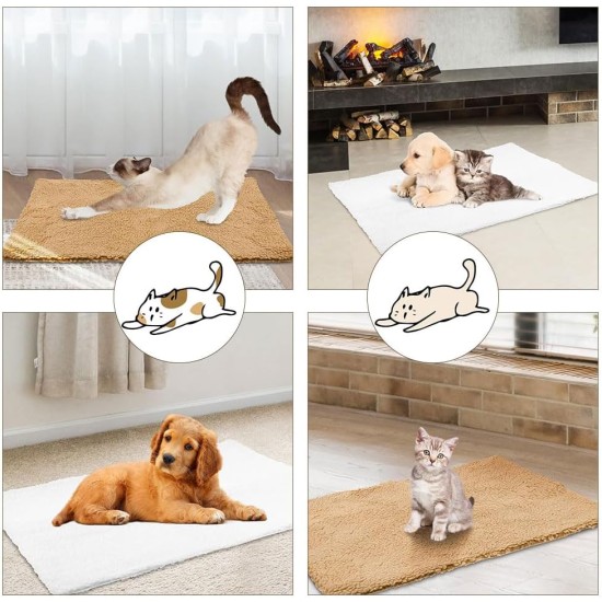 Pet Heating Pad, Self-Heating Blanket for Cats and Dogs, Heat Blanket Cat, Self-Warming Winter Warmth Dog Mat, Washable Puppy Thermal Blanket, Pets Warming Mat, 60 cm x 45 cm, Khaki Colour Pet Heating Pad, Self-Heating Blanket for Cats and Dogs, Heat Blanket Cat, Self-Warming Winter Warmth Dog Mat, Washable Puppy Thermal Blanket, Pets Warming Mat, 60 cm x 45 cm, Khaki Colour