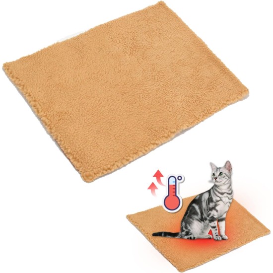 Pet Heating Pad, Self-Heating Blanket for Cats and Dogs, Heat Blanket Cat, Self-Warming Winter Warmth Dog Mat, Washable Puppy Thermal Blanket, Pets Warming Mat, 60 cm x 45 cm, Khaki Colour Pet Heating Pad, Self-Heating Blanket for Cats and Dogs, Heat Blanket Cat, Self-Warming Winter Warmth Dog Mat, Washable Puppy Thermal Blanket, Pets Warming Mat, 60 cm x 45 cm, Khaki Colour