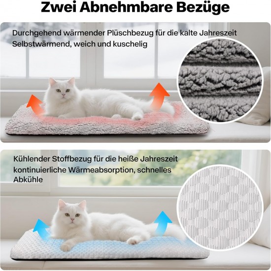 Pet Prime Window Lounger for Cats, Cats, Window Lounger with 2 Cloth Covers, Cat Hammock with Strong Suction Cup, Holds up to 20 kg, for Smooth Surfaces - Large Pet Prime Window Lounger for Cats, Cats, Window Lounger with 2 Cloth Covers, Cat Hammock with Strong Suction Cup, Holds up to 20 kg, for Smooth Surfaces - Large