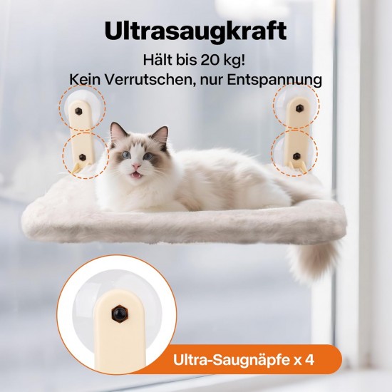 Pet Prime Window Lounger for Cats with 85 mm Suction Cups & 20 kg Load Capacity - Removable Covers, Stainless Steel Frame, 45 x 32 cm Window Sill Replacement for Indoor, Foldable & Cordless Pet Prime Window Lounger for Cats with 85 mm Suction Cups & 20 kg Load Capacity - Removable Covers, Stainless Steel Frame, 45 x 32 cm Window Sill Replacement for Indoor, Foldable & Cordless