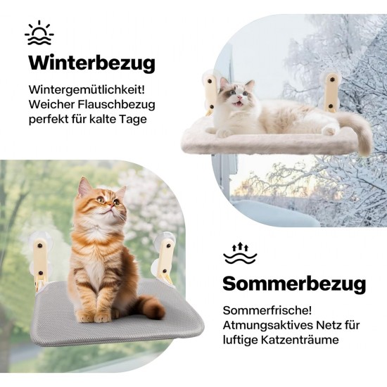 Pet Prime Window Lounger for Cats with 85 mm Suction Cups & 20 kg Load Capacity - Removable Covers, Stainless Steel Frame, 45 x 32 cm Window Sill Replacement for Indoor, Foldable & Cordless Pet Prime Window Lounger for Cats with 85 mm Suction Cups & 20 kg Load Capacity - Removable Covers, Stainless Steel Frame, 45 x 32 cm Window Sill Replacement for Indoor, Foldable & Cordless