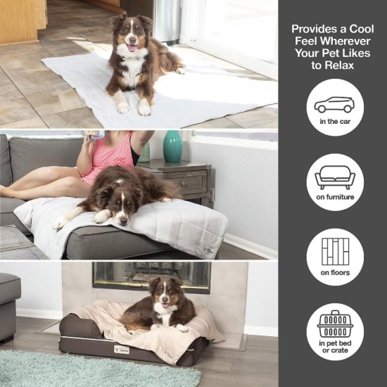 PetFusion Premium Cooling Blanket for Cats and Dogs, Lightweight Pet Blanket, Machine Washable, Multiple Sizes: for Small to Extra Large Pets, Multiple Colors: Grey and Brown Blanket PetFusion Premium Cooling Blanket for Cats and Dogs, Lightweight Pet Blanket, Machine Washable, Multiple Sizes: for Small to Extra Large Pets, Multiple Colors: Grey and Brown Blanket
