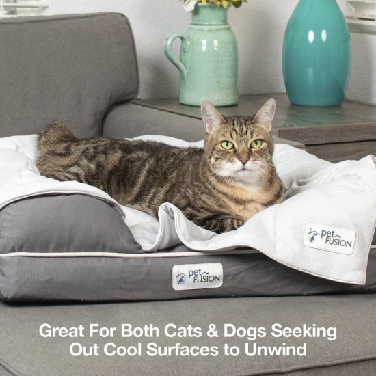 PetFusion Premium Cooling Blanket for Cats and Dogs, Lightweight Pet Blanket, Machine Washable, Multiple Sizes: for Small to Extra Large Pets, Multiple Colors: Grey and Brown Blanket PetFusion Premium Cooling Blanket for Cats and Dogs, Lightweight Pet Blanket, Machine Washable, Multiple Sizes: for Small to Extra Large Pets, Multiple Colors: Grey and Brown Blanket