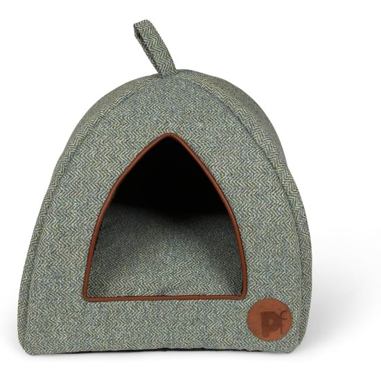 Petface Sage Herringbone Igloo Cat Bed Petface Sage Herringbone Igloo Cat Bed