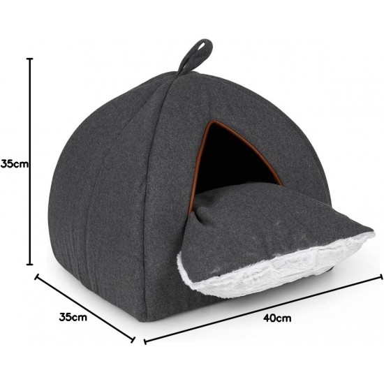 Petface Sage Herringbone Igloo Cat Bed Petface Sage Herringbone Igloo Cat Bed