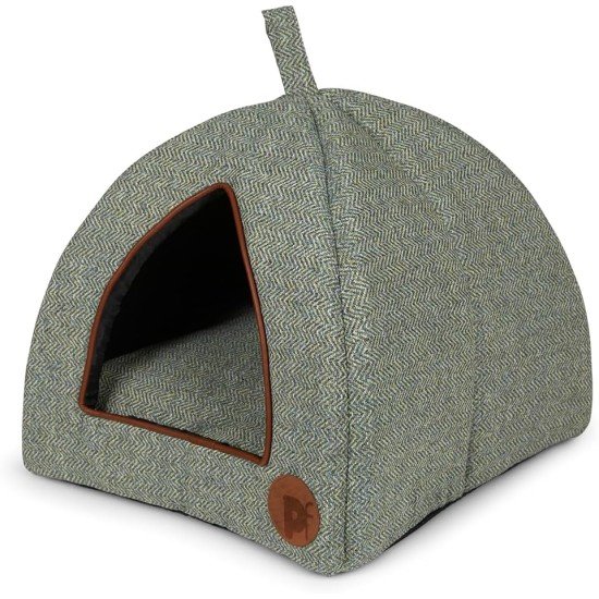Petface Sage Herringbone Igloo Cat Bed Petface Sage Herringbone Igloo Cat Bed