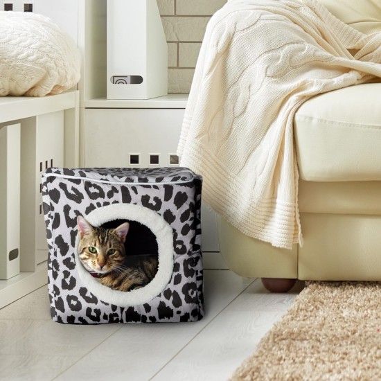 Petmaker Indoor Cat House with Removable Foam Cushion, Cat Cave for Puppies, Rabbits, Guinea Pigs, Hedgehogs and Other Small Animals, Grey Petmaker Indoor Cat House with Removable Foam Cushion, Cat Cave for Puppies, Rabbits, Guinea Pigs, Hedgehogs and Other Small Animals, Grey