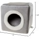 Petmaker Indoor Cat House with Removable Foam Cushion, Cat Cave for Puppies, Rabbits, Guinea Pigs, Hedgehogs and Other Small Animals, Grey Petmaker Indoor Cat House with Removable Foam Cushion, Cat Cave for Puppies, Rabbits, Guinea Pigs, Hedgehogs and Other Small Animals, Grey