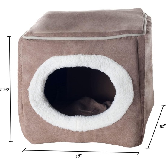 Petmaker Indoor Cat House with Removable Foam Cushion, Cat Cave for Puppies, Rabbits, Guinea Pigs, Hedgehogs and Other Small Animals, Grey Petmaker Indoor Cat House with Removable Foam Cushion, Cat Cave for Puppies, Rabbits, Guinea Pigs, Hedgehogs and Other Small Animals, Grey