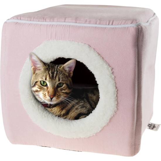 Petmaker Indoor Cat House with Removable Foam Cushion, Cat Cave for Puppies, Rabbits, Guinea Pigs, Hedgehogs and Other Small Animals, Grey Petmaker Indoor Cat House with Removable Foam Cushion, Cat Cave for Puppies, Rabbits, Guinea Pigs, Hedgehogs and Other Small Animals, Grey
